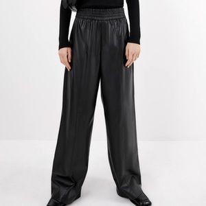 Zara faux leather wide leg pants